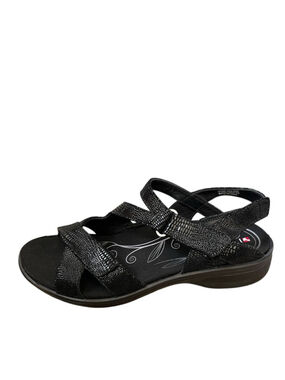 REVERE Women's Zanzibar Textured Strappy Comfort Sandal Black 40